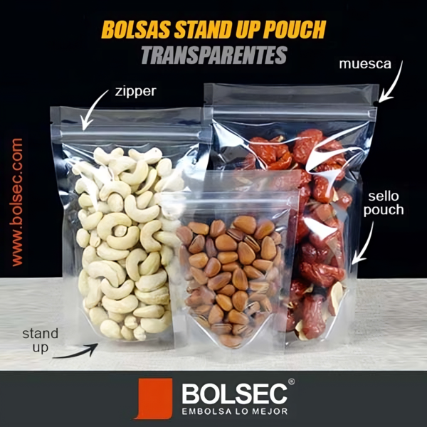 Bolsas standup pouch transparentes Bolsec